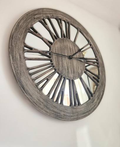 Wooden mirror wall clock xl - mirror,