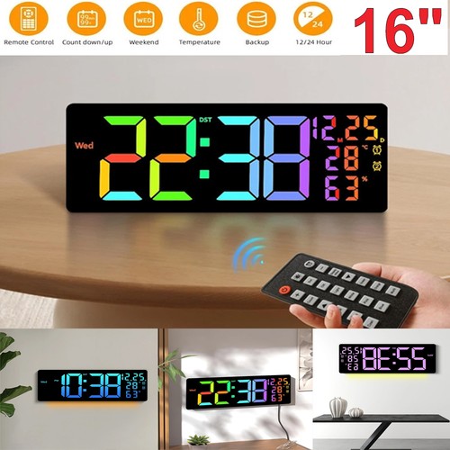 Led wall clock - 16", digital