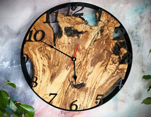 Large wooden wall clock - wall,