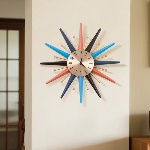 55cm large wall clock sunburst - wall,
