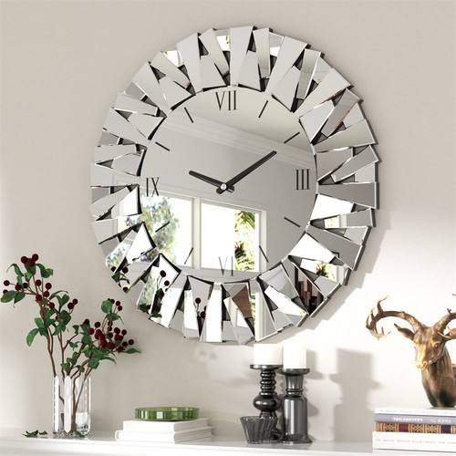 80cm large sunburst mirrored - 80cm,
