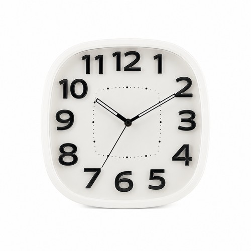 Wall clock 30cm square large - 30cm,