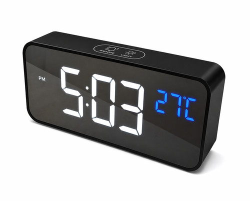 Led digital alarm clock - alarm, mirror