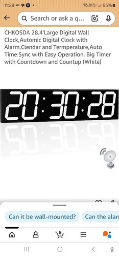 Large digital wall clock 70cm - wall,