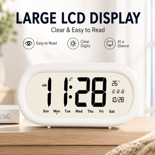 Large lcd digital wall clock - wall,