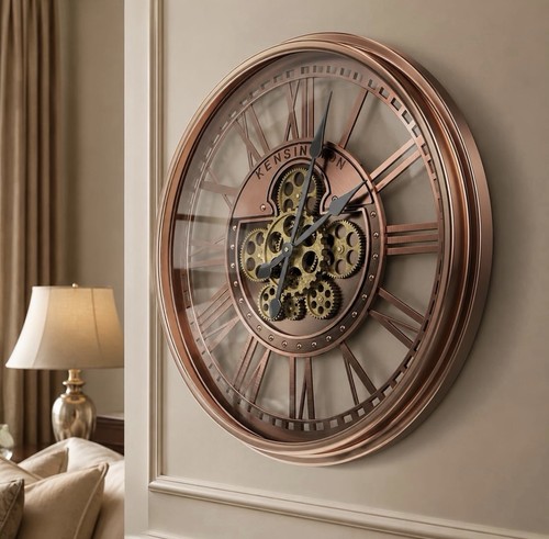 Moving gears wall clock 5cm - clock, 53.5cm